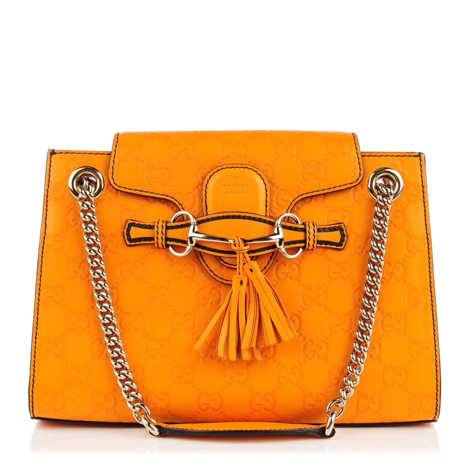 Gucci Soft Guccissima Small Emily Chain Shoulder Bag Marigold 1 of 7