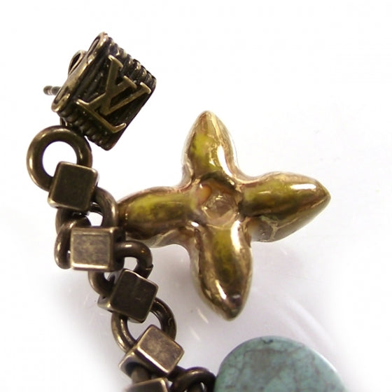 Antique Fleur Heart Charm Earrings