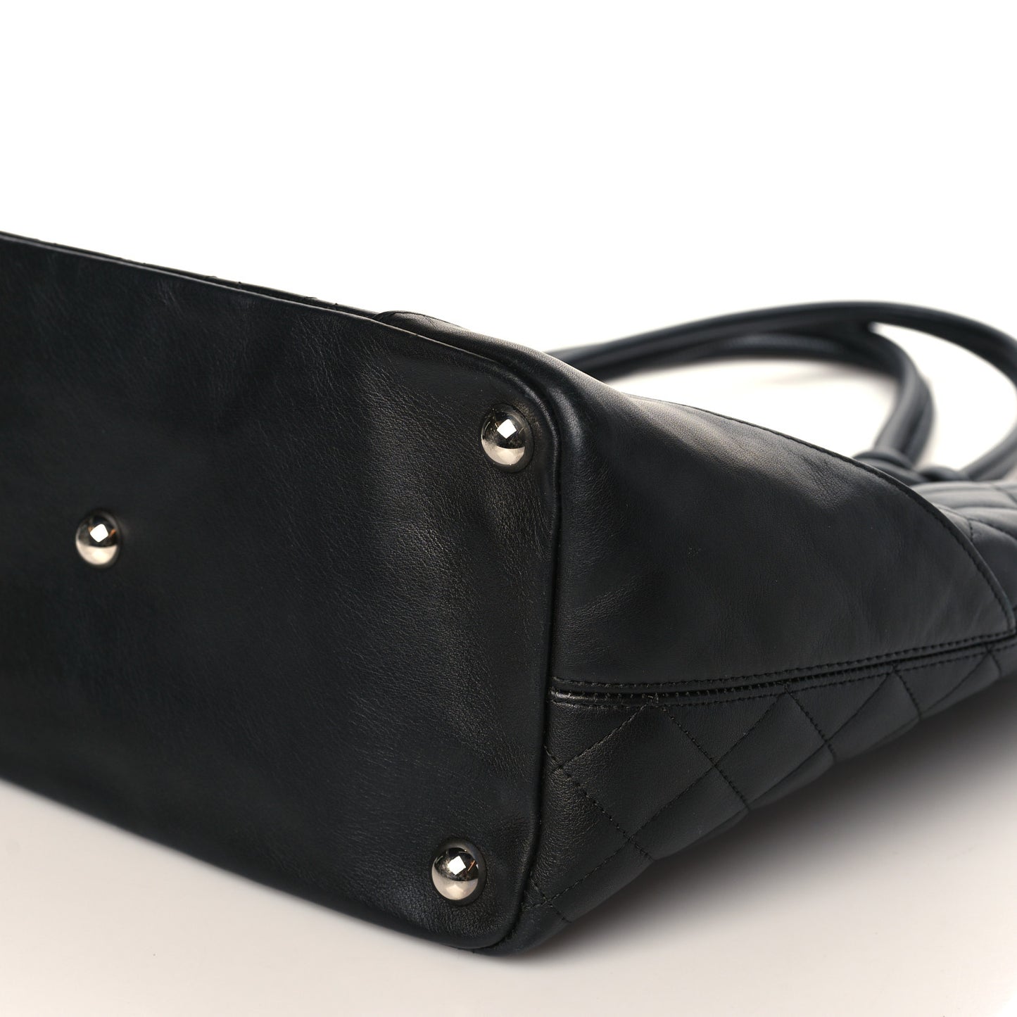 Calfskin Quilted Large Cambon Tote Black