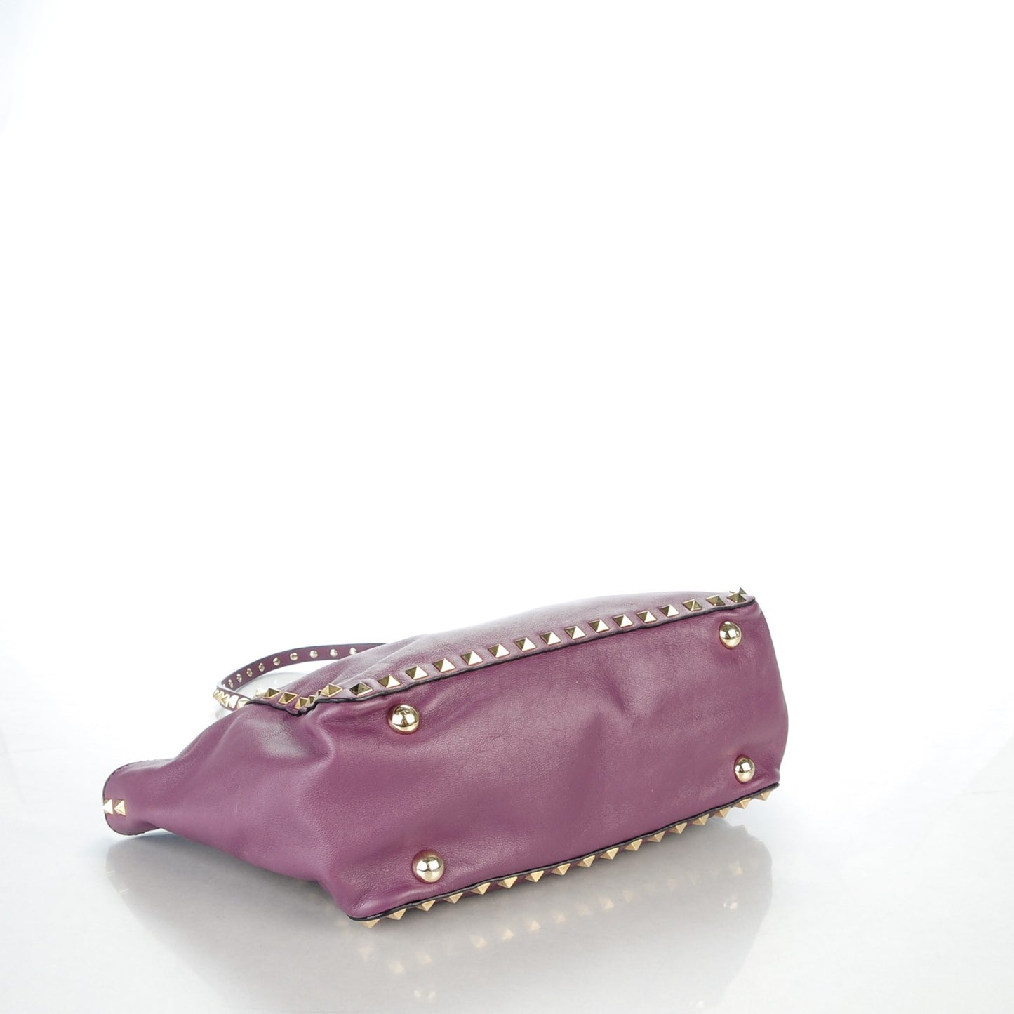 Vitello Small Rockstud Tote Purple Violet