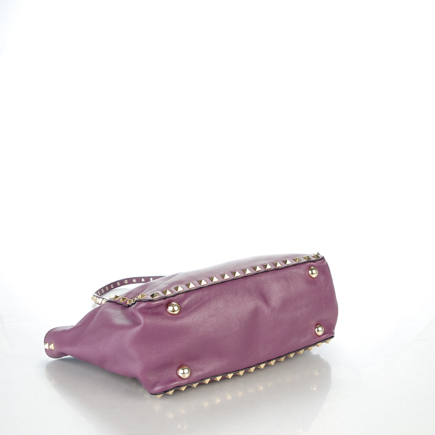 Valentino Garavani Vitello Small Rockstud Tote Purple Violet 4 of 7
