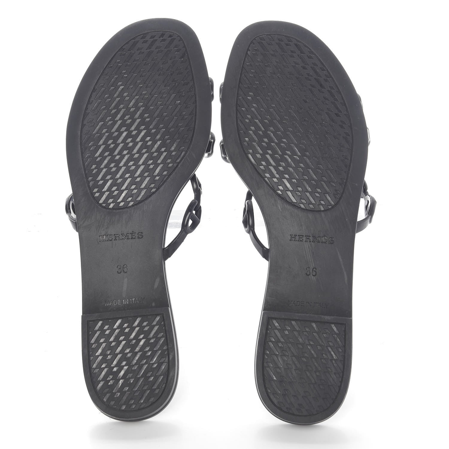 Hermes Rubber Chaine d'Ancre Rivage Sandals 36 Black 5 of 9