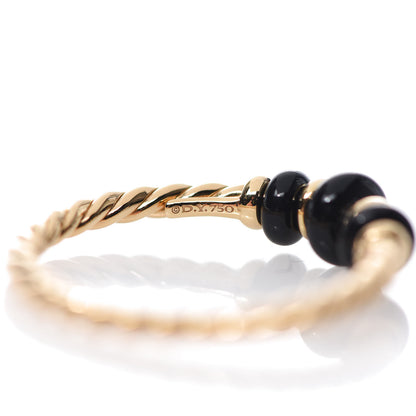 David Yurman 18K Yellow Gold Black Onyx Rio Rondelle Ring 54 6.75 4 of 5