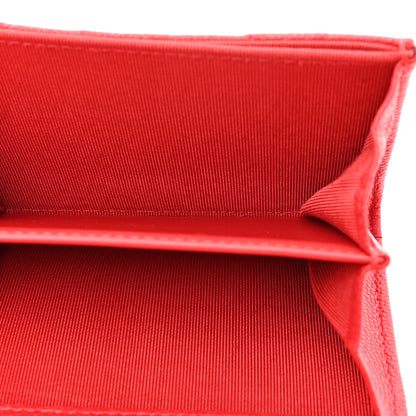 Chanel Caviar Quilted Flap Card Holder Wallet Red 5 of 9