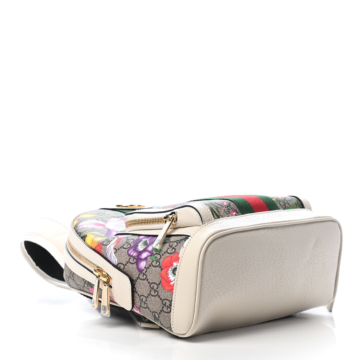 Gucci GG Supreme Monogram Flora Web Small Ophidia Day Backpack White 4 of 9