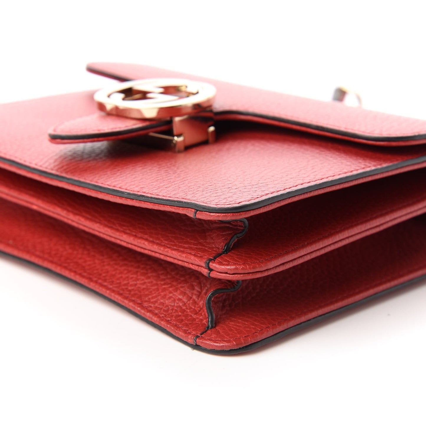 Dollar Calfskin Small Interlocking G Shoulder Bag Red