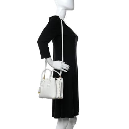 MCM Grained Calfskin Studded Mini Milla Tote White 2 of 12
