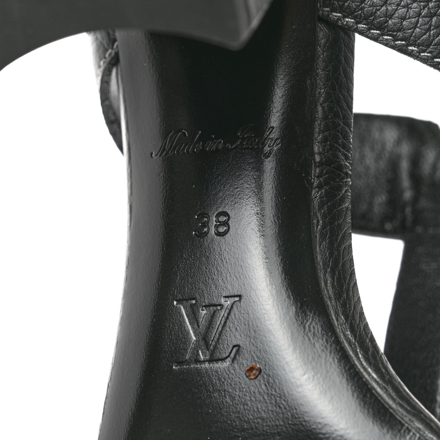 Louis Vuitton Grained Calfskin New Wave Sandals 38 Black 8 of 8