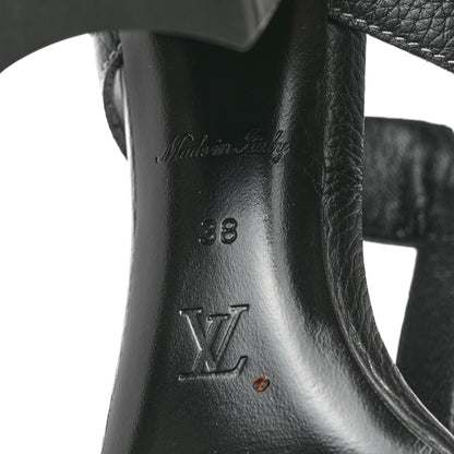 Louis Vuitton Grained Calfskin New Wave Sandals 38 Black 8 of 8