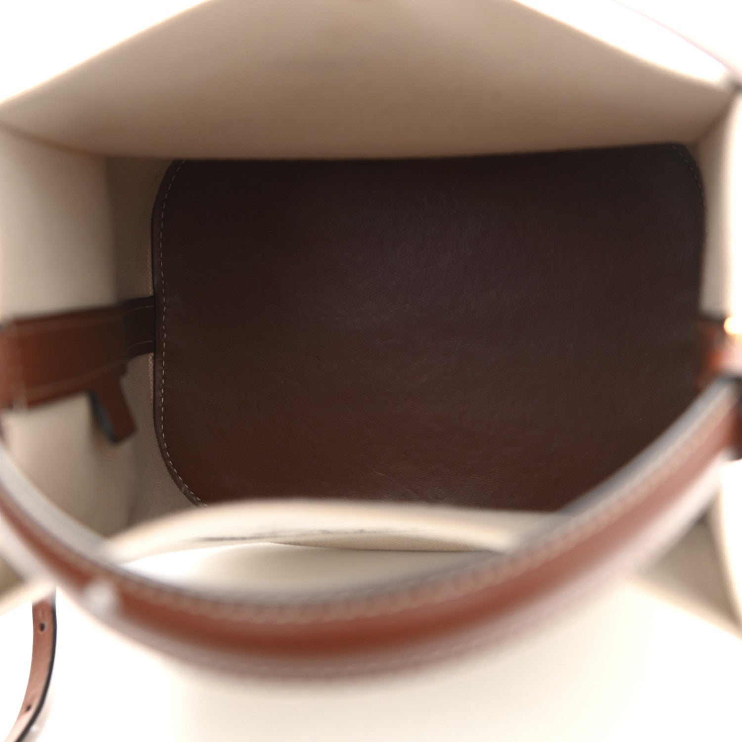 Burberry Canvas Cotton Small Peggy Bucket Bag Natural Gold 5 of 10