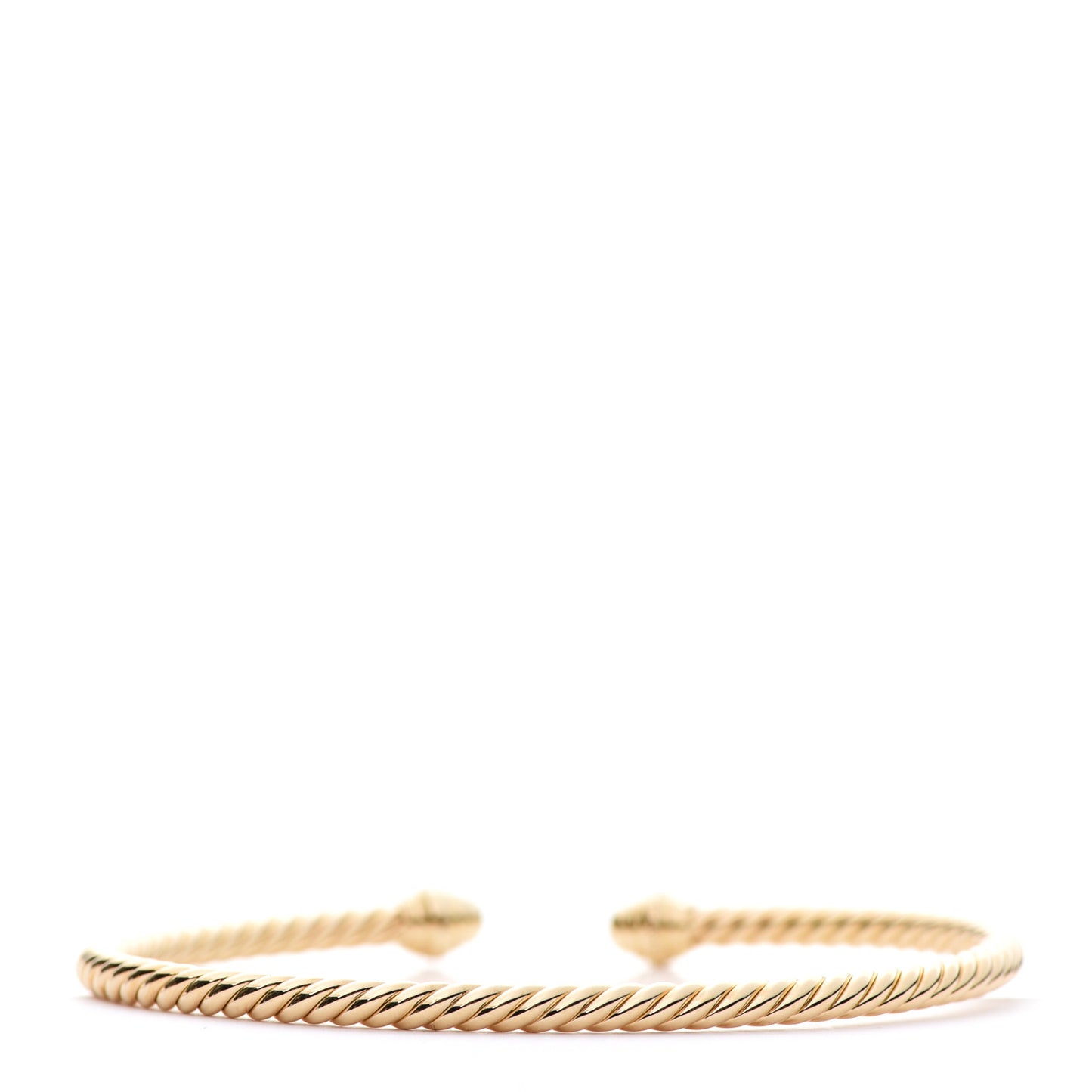 18K Yellow Gold Diamond 3mm Cablespira Bracelet