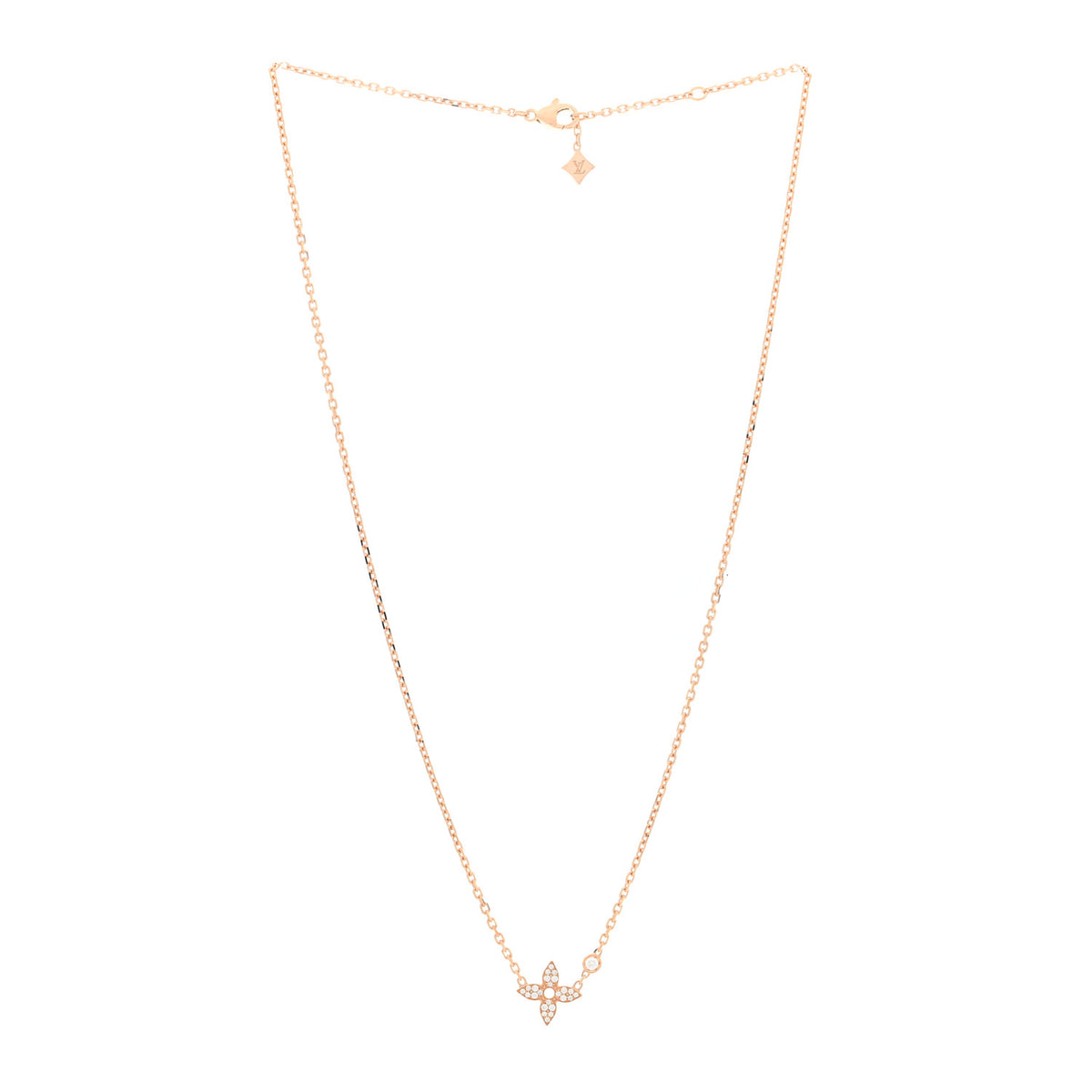 18K Pink Gold Diamond Idylle Blossom Pendant Necklace