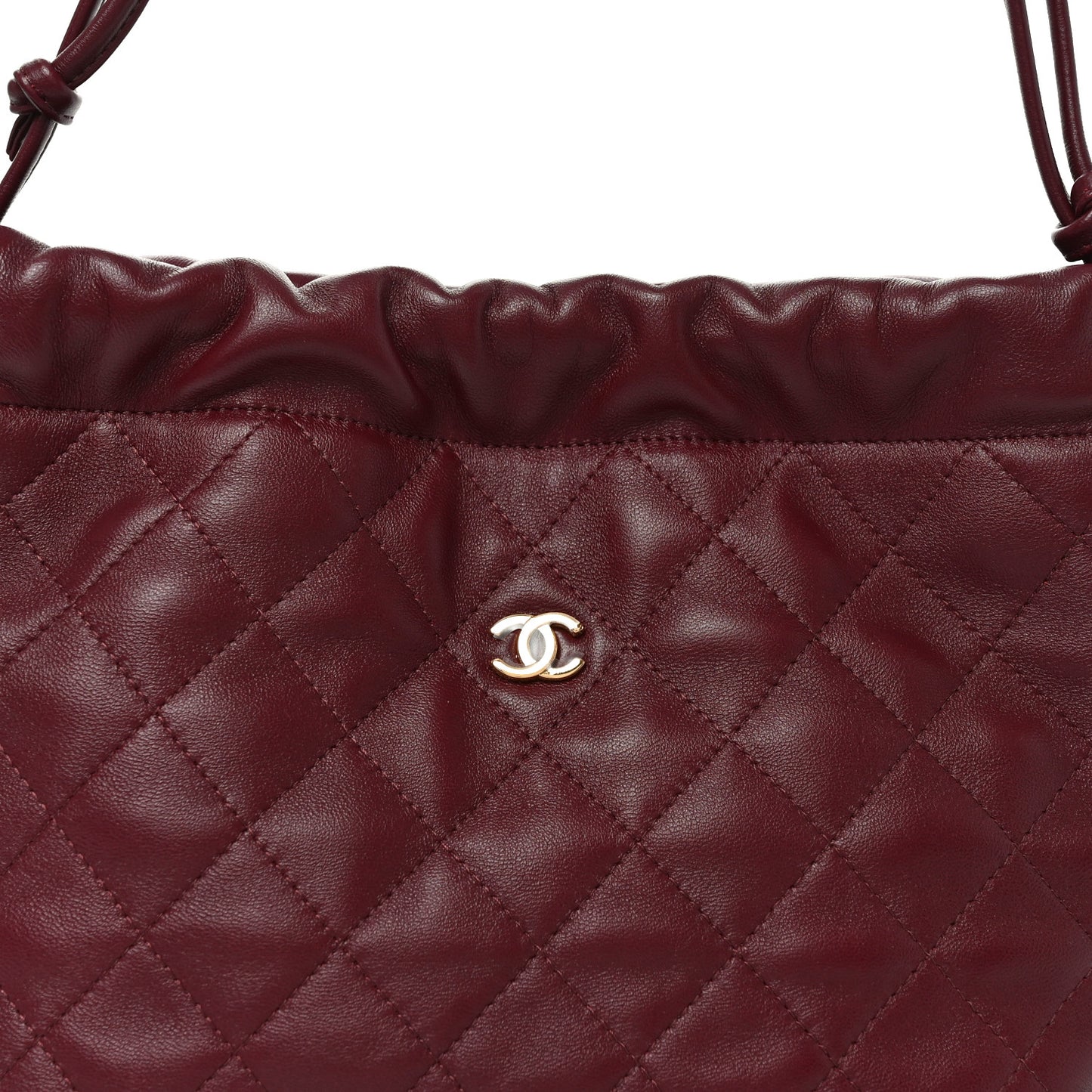 Pony Hair Printed Quilted Drawstring Clutch With Strap White Black Dark Burgundy
