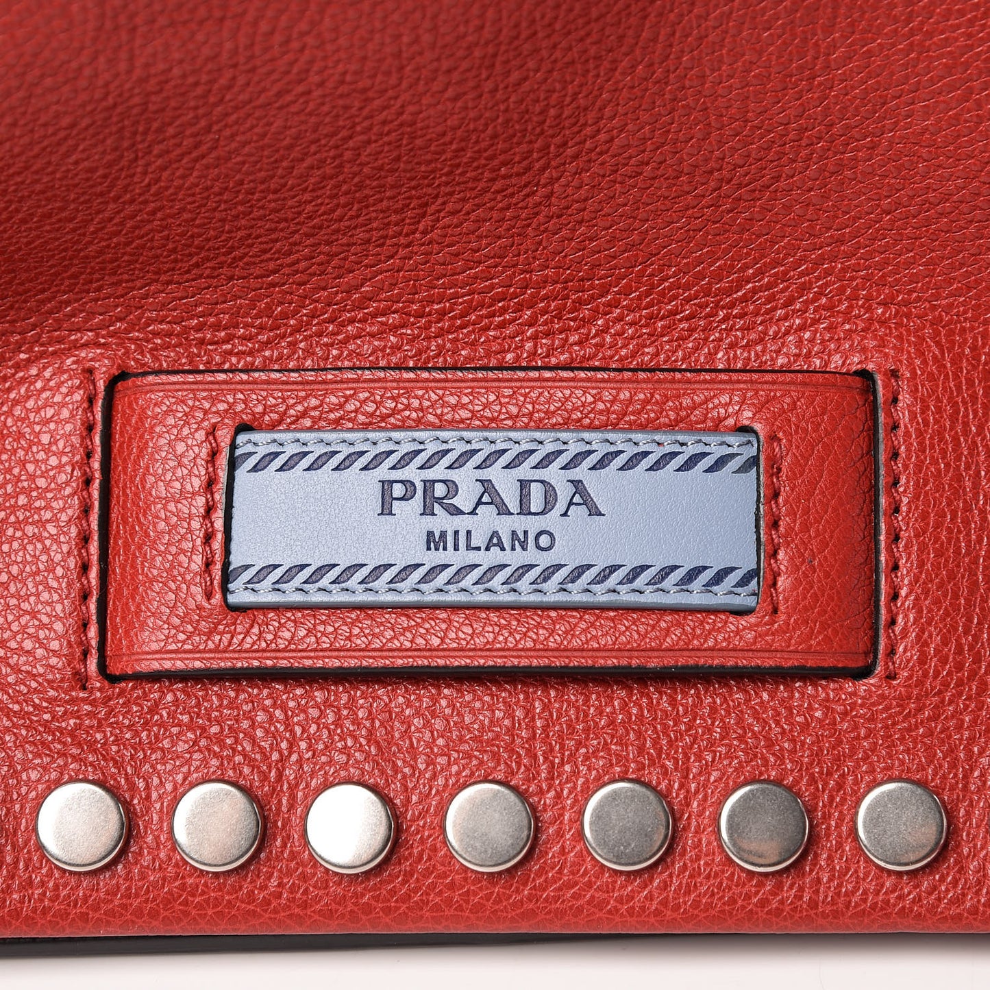 Glace Calf Studded Etiquette Flap Fuoco