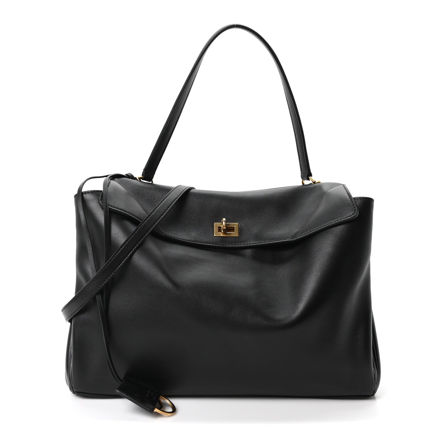 Balenciaga Natural Smooth Calfskin Medium Rodeo Top Handle Handbag Black 1 of 9