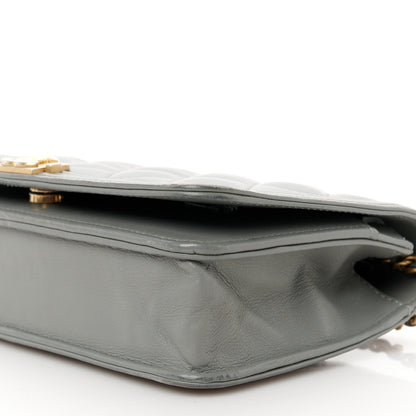 Chanel Lambskin Quilted Boy Wallet On Chain WOC Grey 11 of 13