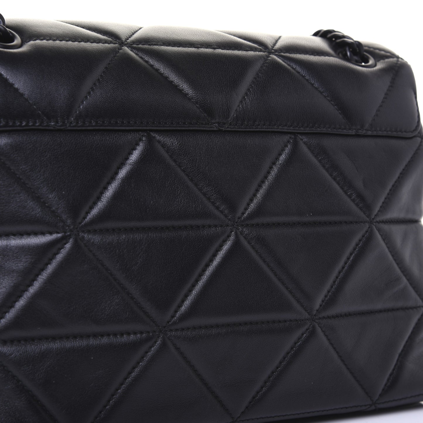 Nappa Triangle Stitched Large Spectrum Bag Black