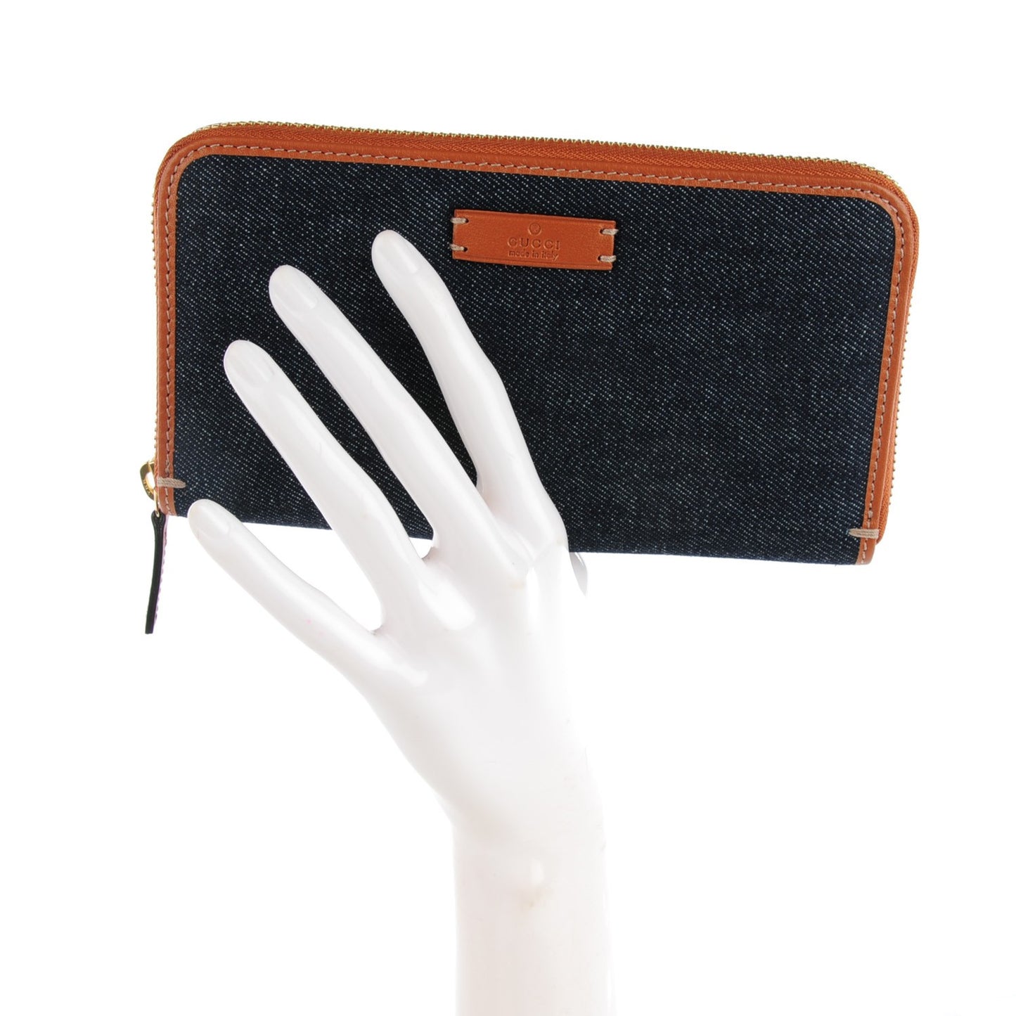 Denim Zip Around Wallet Blue Saffron
