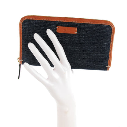 Gucci Denim Zip Around Wallet Blue Saffron 2 of 7