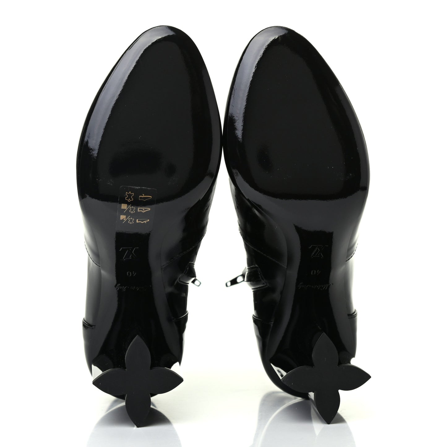 Patent Silhouette Ankle Boots 40 Black