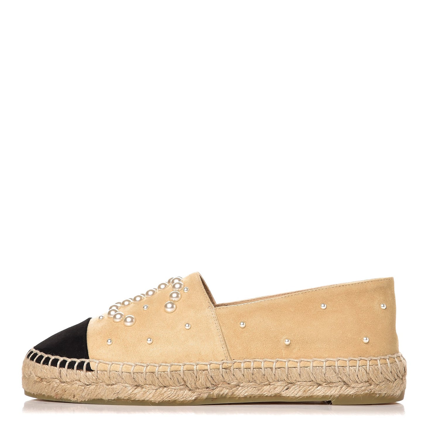 Suede Pearl CC Espadrilles 35 Beige Black