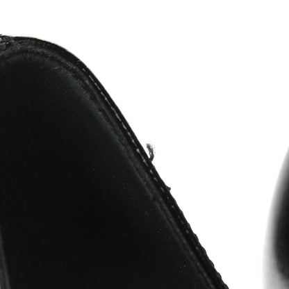 Saint Laurent Pebbled Patent Calfskin Janis 105 Platform Pumps 37 Black 9 of 9