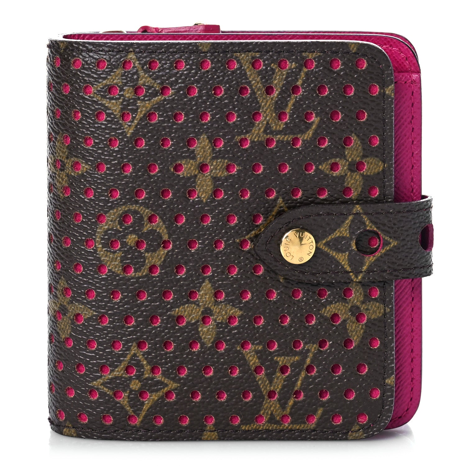 Louis Vuitton Monogram Perforated Compact Zipped Wallet Fuchsia 1 of 9