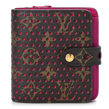 Louis Vuitton Monogram Perforated Compact Zipped Wallet Fuchsia 1 of 9