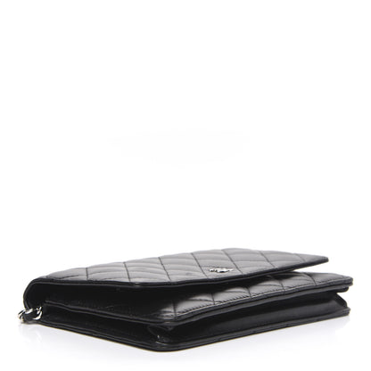 Chanel Lambskin Quilted Wallet On Chain WOC Black 4 of 13