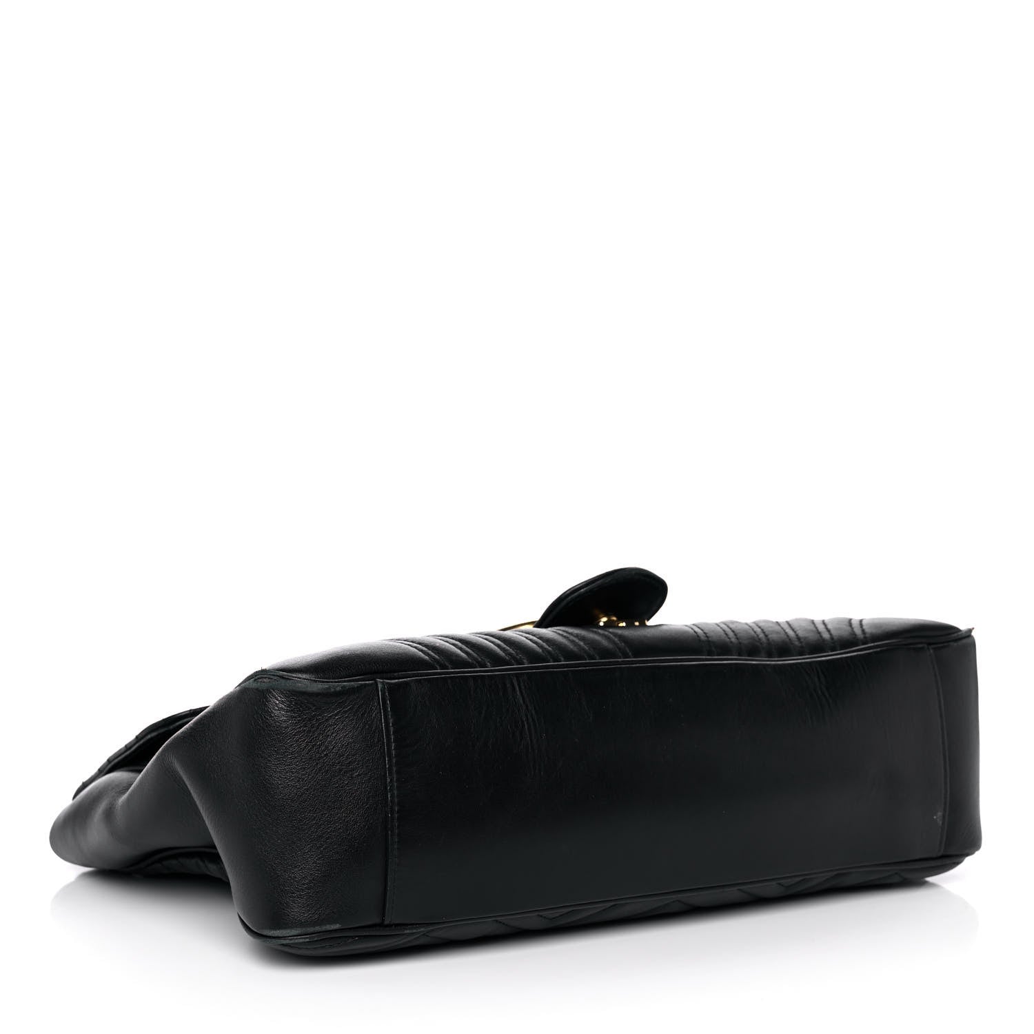 Gucci Calfskin Matelasse Large GG Marmont Shoulder Bag Black 4 of 15