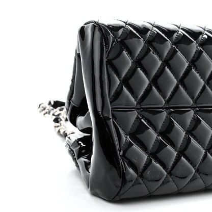 Chanel Patent Quilted Medium Just Mademoiselle Bowling Bag Black 9 of 10