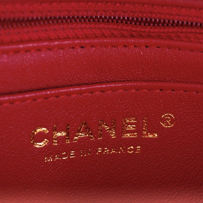 Chanel Lambskin Quilted Mini Rectangular Flap Dark Pink 7 of 8