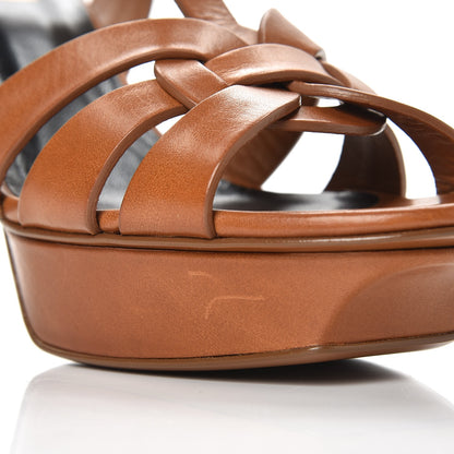 Saint Laurent Calfskin Tribute 75 Platform Sandals 39.5 Tobacco 9 of 9