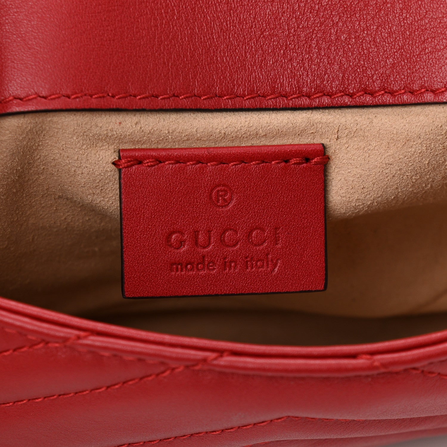 Gucci Calfskin Matelasse Super Mini GG Marmont Shoulder Bag Hibiscus Red 6 of 11
