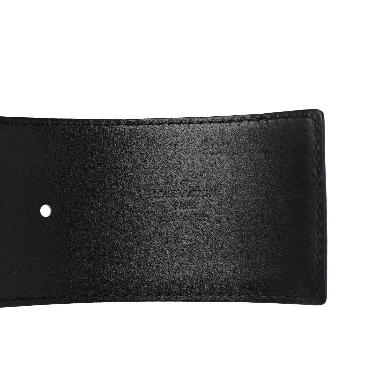 Louis Vuitton Calfskin LV Initiales Clous Belt 75 30 Black Gold 3 of 6
