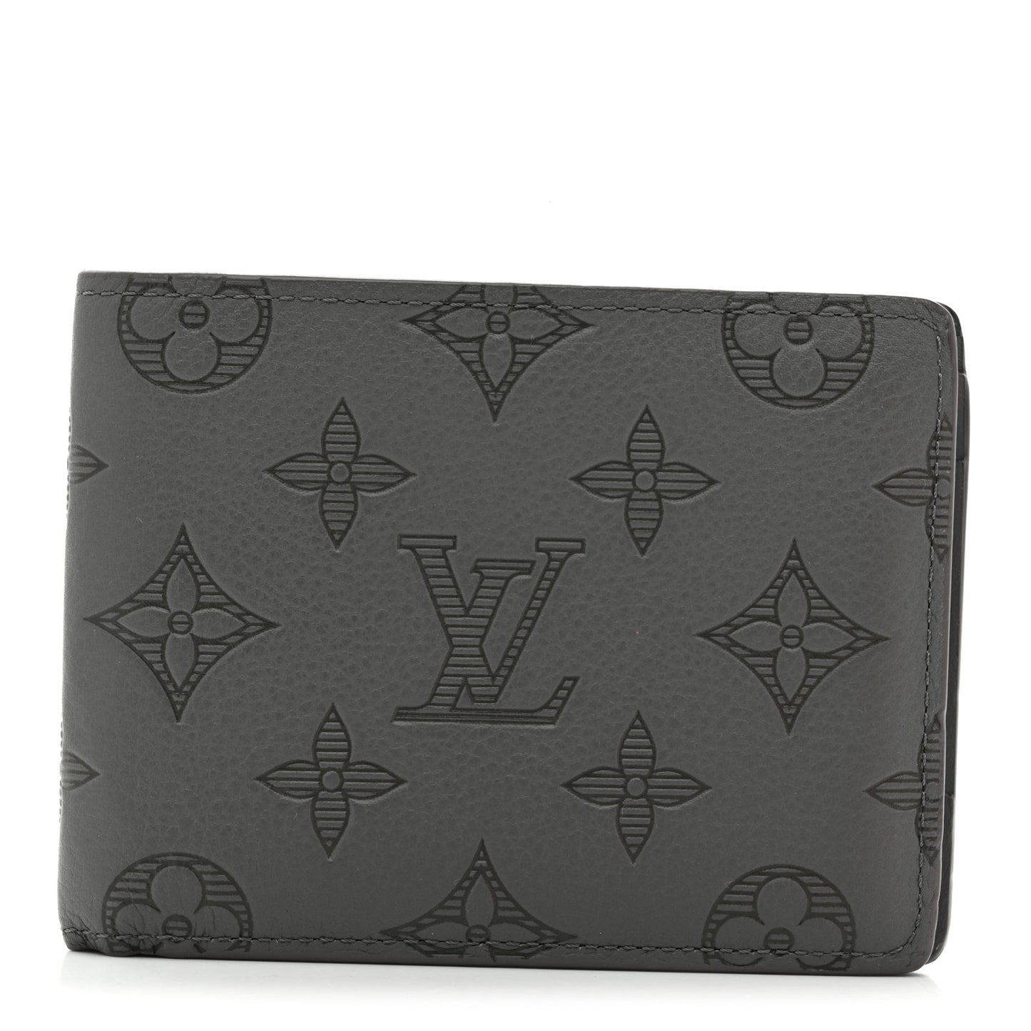 Calfskin Monogram Shadow Multiple Wallet Anthracite Gray