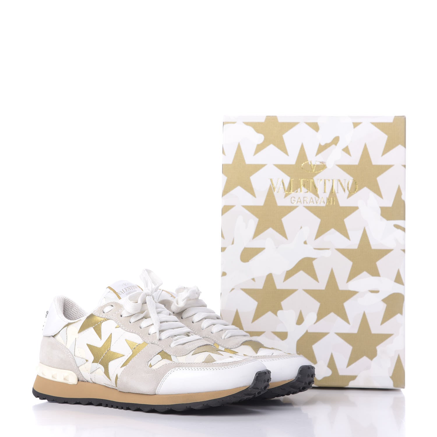 Valentino Garavani Nappa Suede Camustars Womens Rockrunner Sneakers 38.5 White 11 of 11