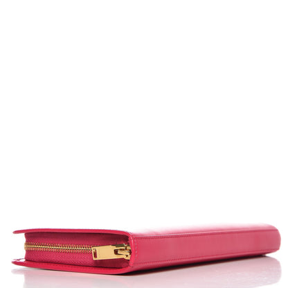 Saint Laurent Calfskin Classic Zip Around Wallet Fuchsia 4 of 8