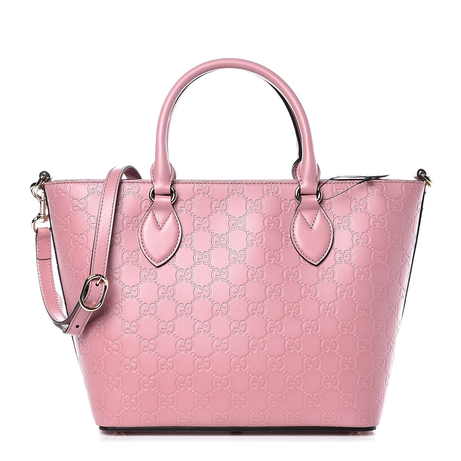 Gucci Guccissima Signature Small Zippered Bucket Tote Rose Baby Candy 1 of 8