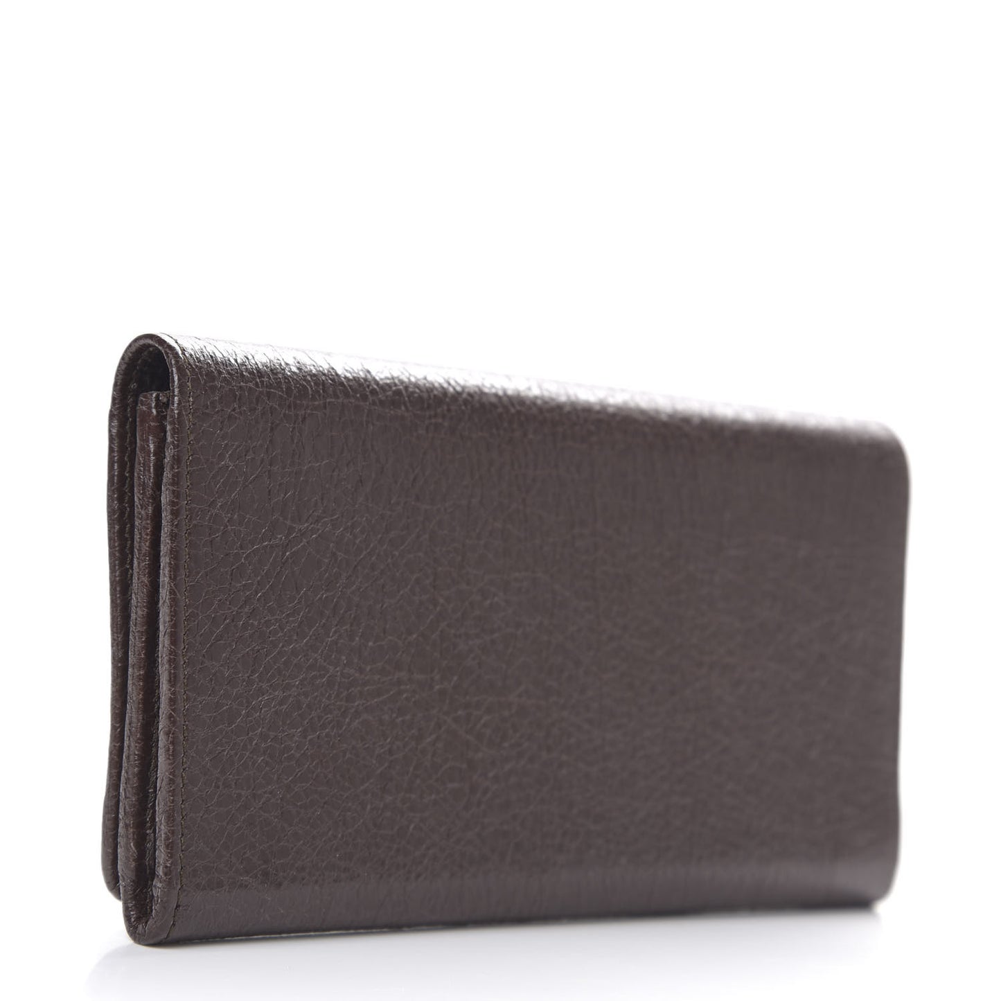 Agneau Giant 12 Gold Hardware Money Wallet Charbon