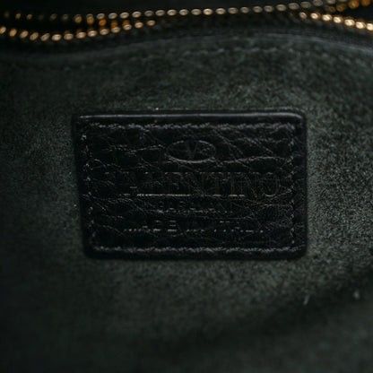 Valentino Garavani Grained Calfskin Rockstud Bucket Bag Black 6 of 9
