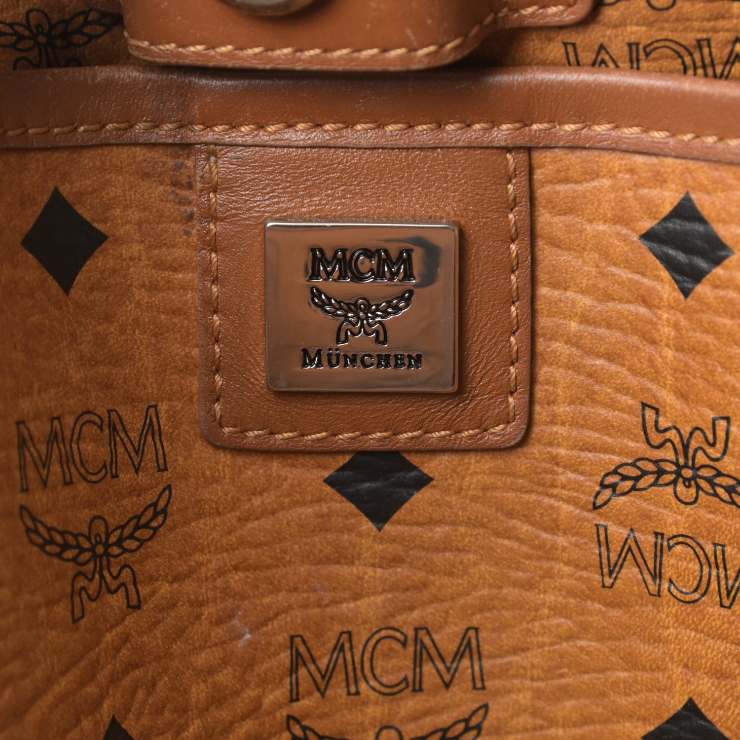 MCM Visetos Shopping Tote Cognac 6 of 21