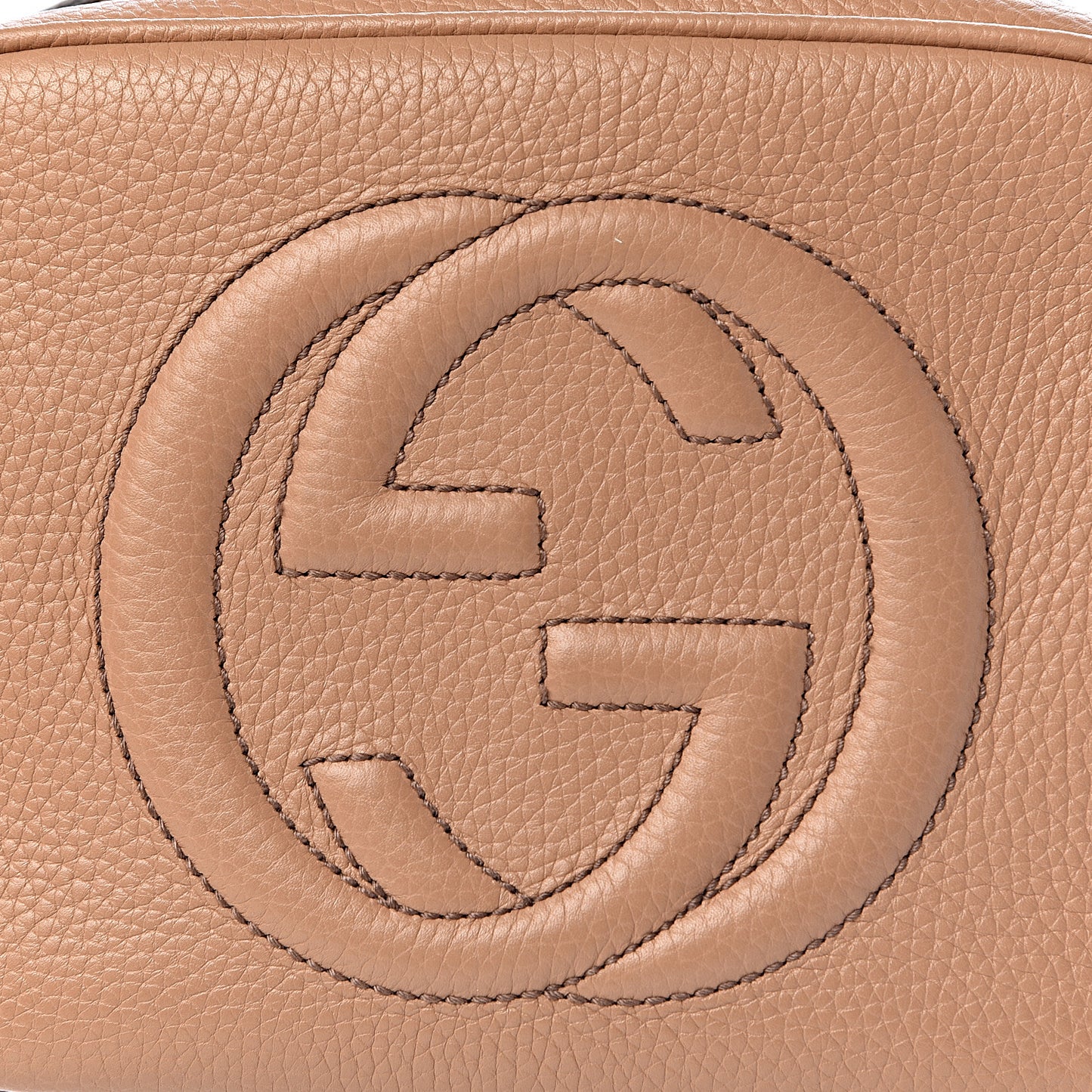 Pebbled Calfskin Small Soho Disco Bag Camelia