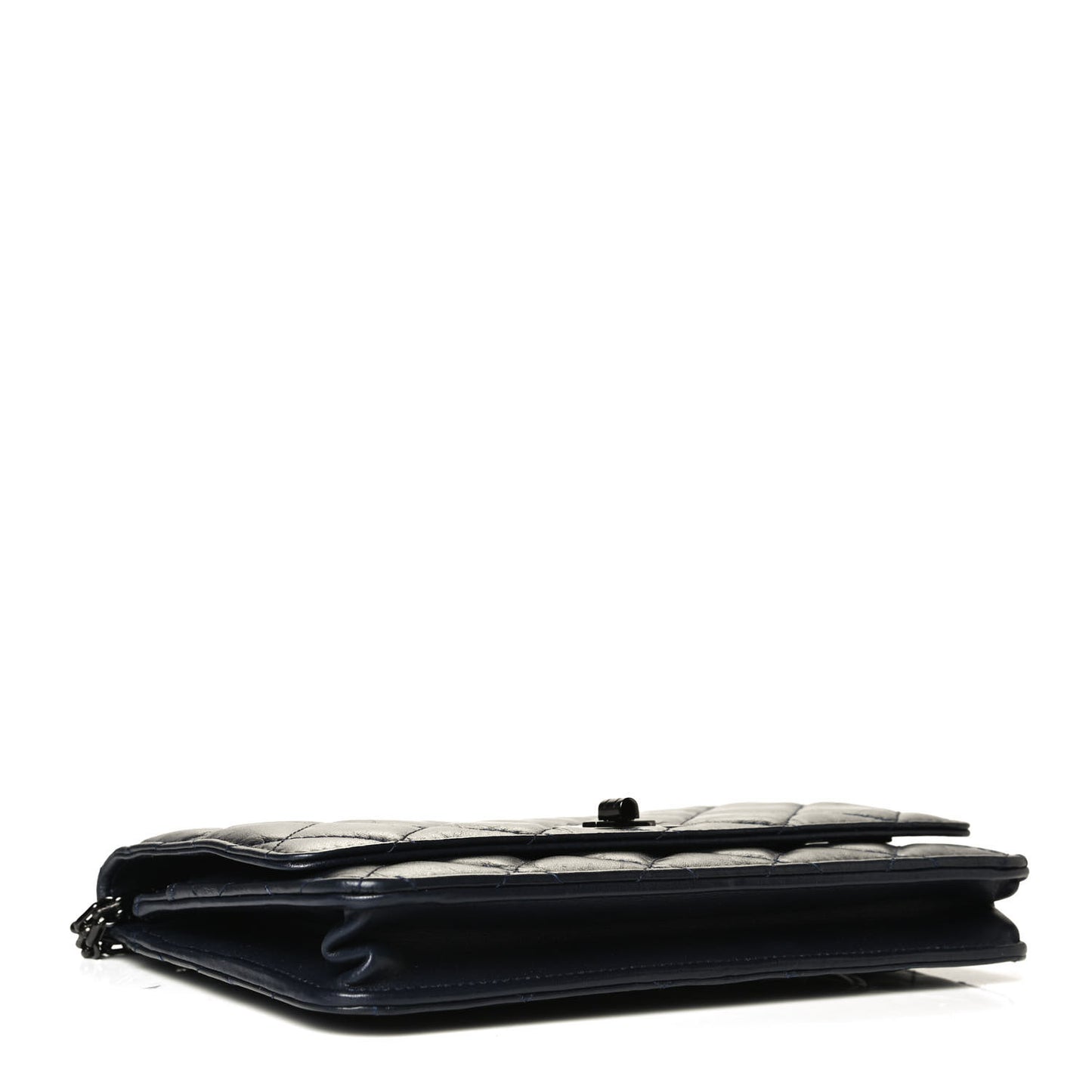 Aged Calfskin Quilted Reissue Wallet On Chain WOC Navy