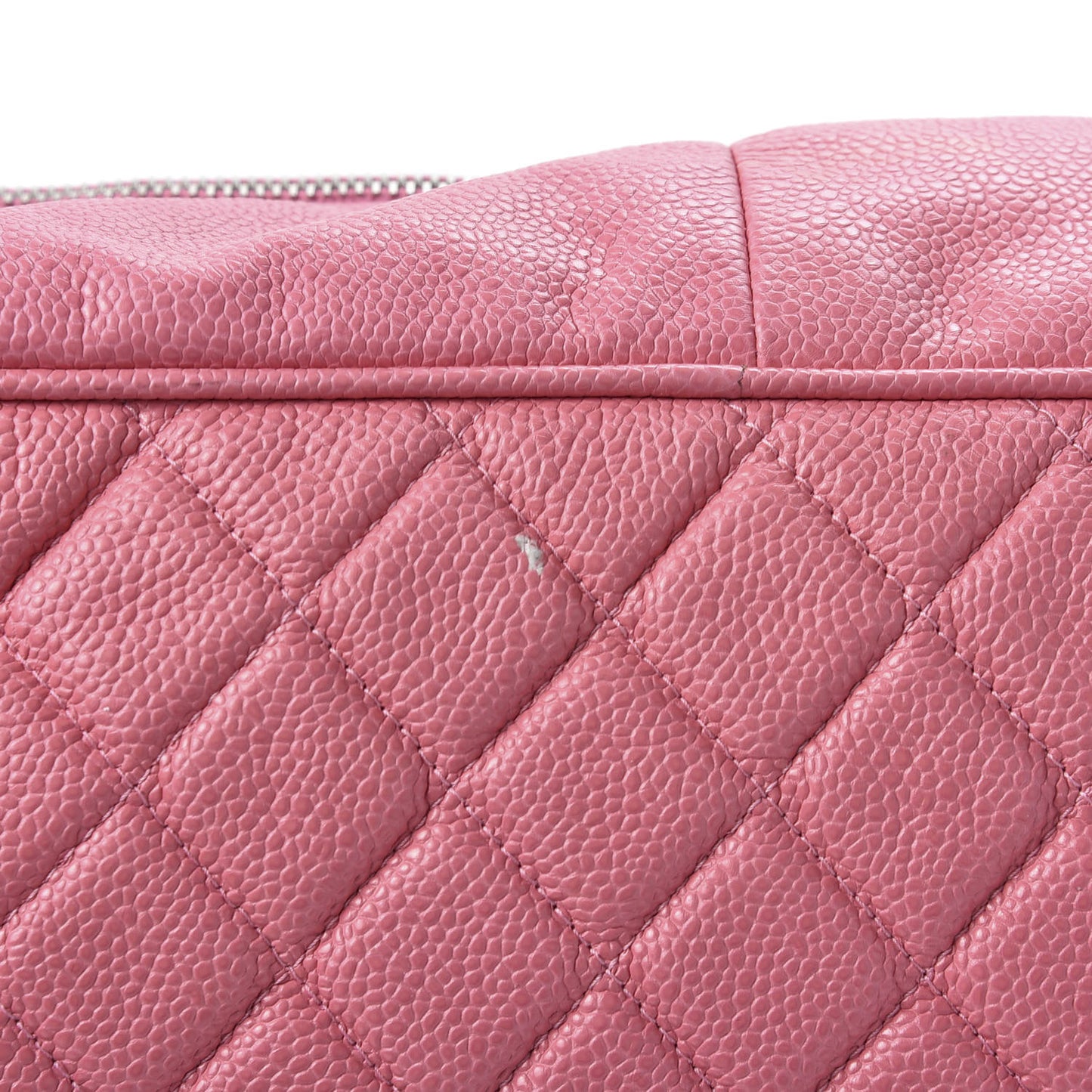 Caviar Quilted Cosmetic Pouch Pink