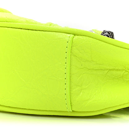 Balenciaga Agneau Arena Le Cagole Chain Shoulder Bag XS Fluo Yellow 8 of 9