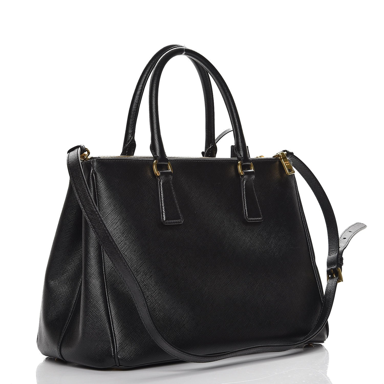 Prada Saffiano Medium Galleria Double Zip Tote Black 4 of 11