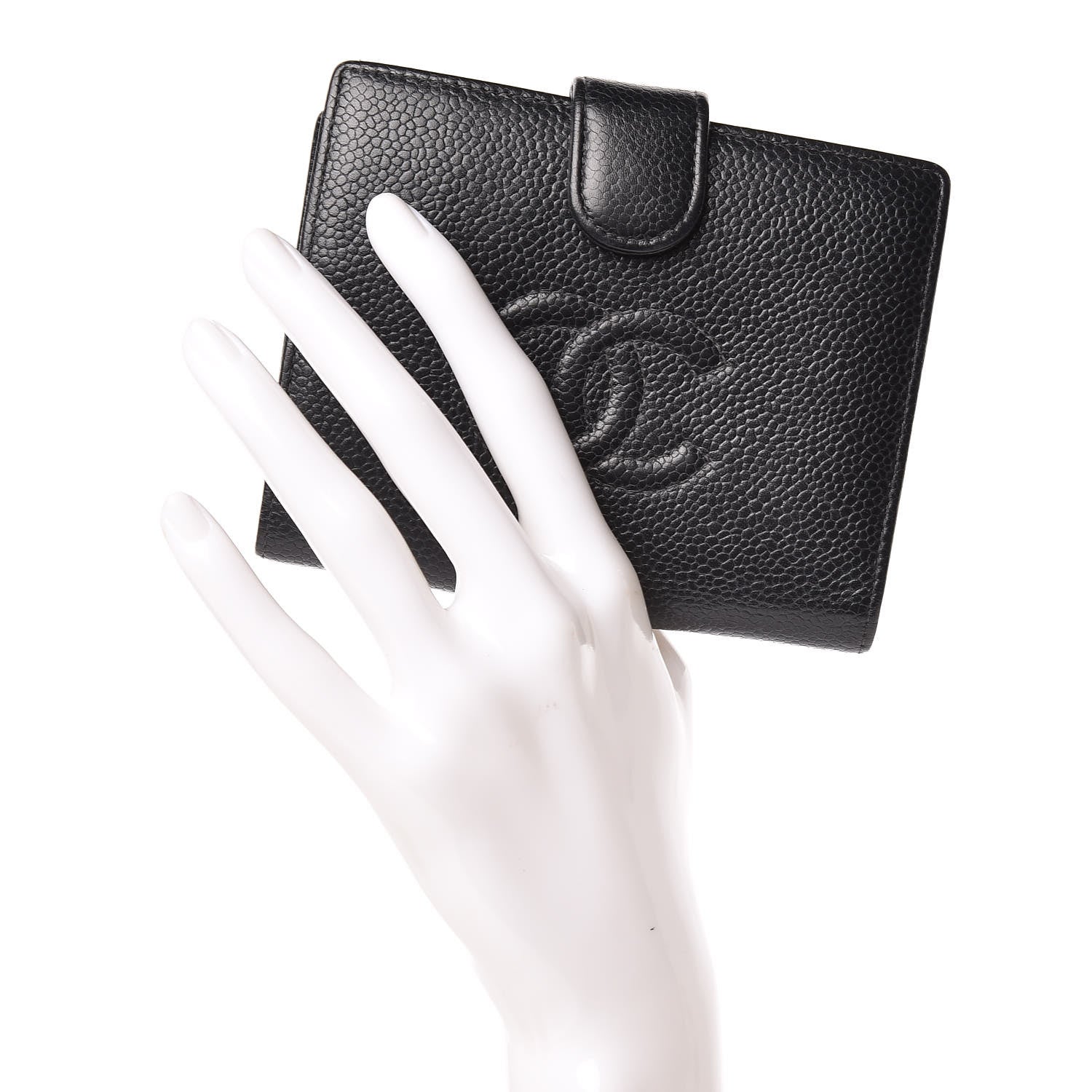 Chanel Caviar Timeless CC Compact French Wallet Black 2 of 11