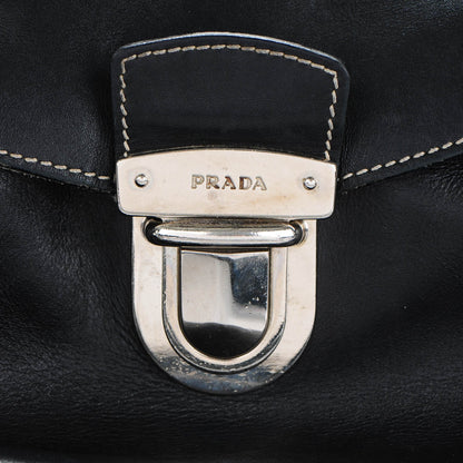 Prada Vitello Easy A Foldover Pushlock Satchel Black 7 of 19