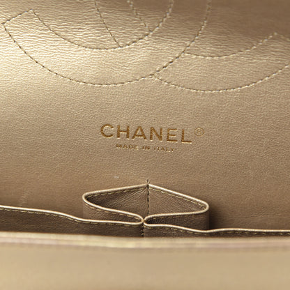 Chanel Metallic Lambskin Quilted Jumbo Double Flap Gold 7 of 17